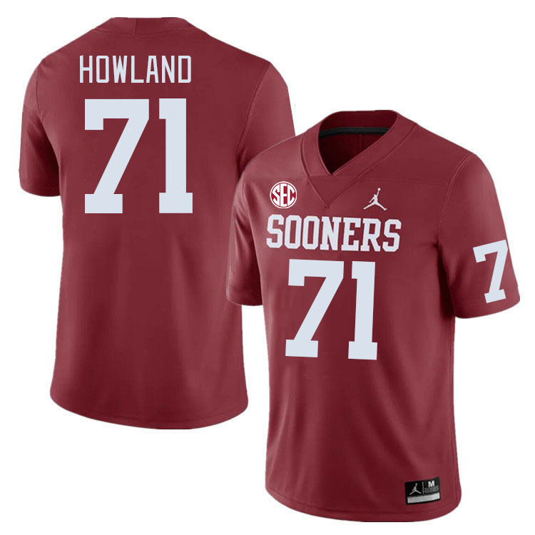 Men #71 Logan Howland Oklahoma Sooners 2024 SEC Conference College Football Jerseys-Crimson